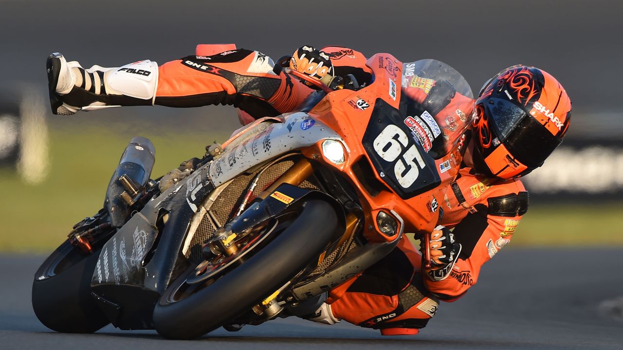 French Yamaha rider Gregory Ortiz competes during the 42nd Le Mans 24-hour endurance moto race, on Saturday, April 20.