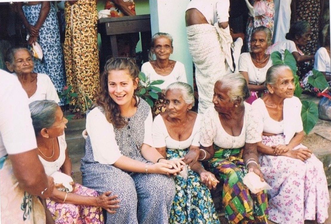 Elana Rabinowitz volunteering in Sri Lanka in the mid 1990s. 