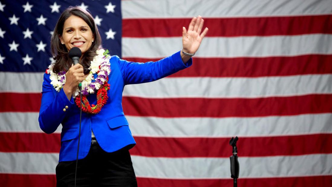 Tulsi Gabbard celebrates after she was elected to Congress in 2012. She represents Hawaii's 2nd District.