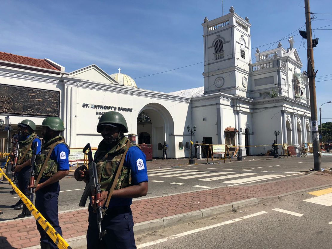 The exterior of St Anthony's Shrine in Colombo, Sri Lanka, on Monday. 