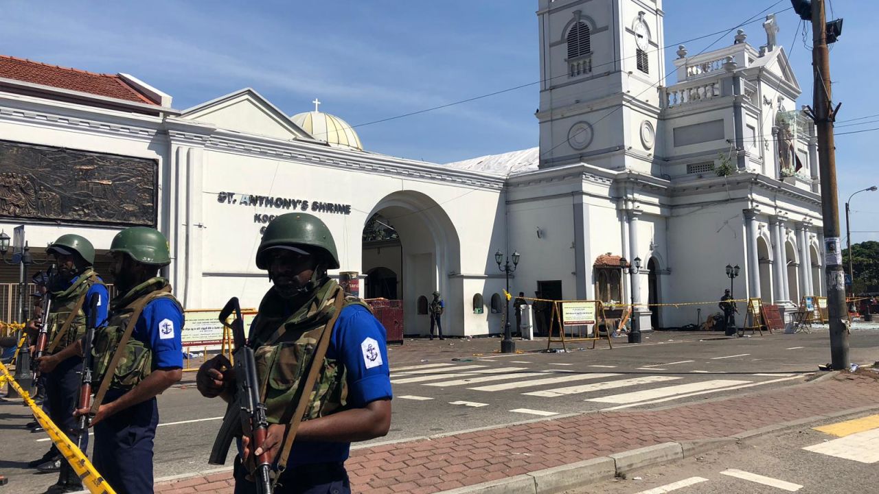 The exterior of St Anthony's Shrine in Colombo, Sri Lanka, on Monday.