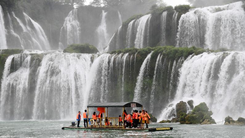 <strong>Daxin County, China: </strong>China's Detian Waterfall crosses the border between China and Vietnam and joins with the Ban Gioc Waterfall in Vietnam. 