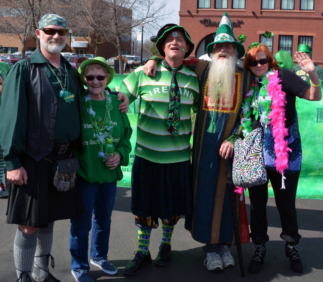 Ellen Karpas, second from left, with her family at a 2016 St. Patrick's Day parade. 