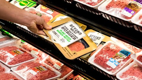 Beyond Meat's products are sold in supermarkets and at restaurants.