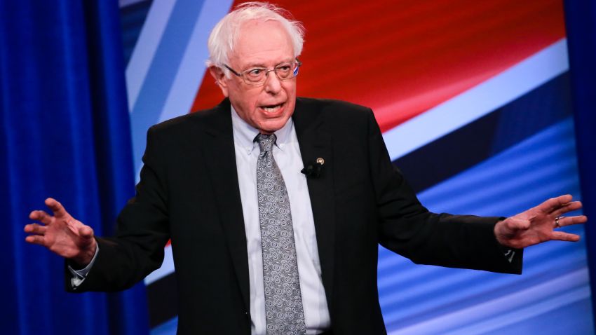 U.S. Senator and Democratic presidential hopeful Bernie Sanders is seen during a live CNN Town Hall moderated by Chris Cuomo at Saint Anselm College on Monday, April 22, 2019, in Manchester, N.H. Elijah Nouvelage for CNN