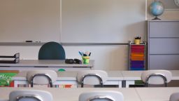 Mandatory Credit: Photo by Mint Images/REX/Shutterstock (10209525a)
Empty desks in classroom
VARIOUS