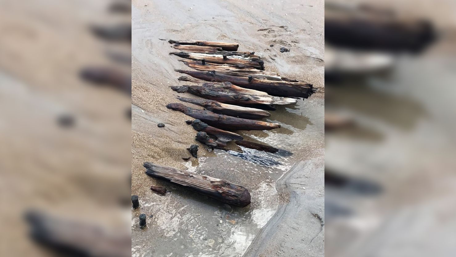 Tides unearthed a historical shipwreck on North Carolina's shore.
