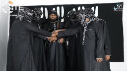 On Tuesday, a video released by ISIS showed 8 men purported to be the Sri Lankan attackers pledging allegiance to the terror group. All of the men have their hands placed together and are masked, except one. That man, identified as Zahran Hashim, is leading them, reads the caption by ISIS Amaq news agency.Approved for use Rich Phillips on the row and Jim Crane in Standards