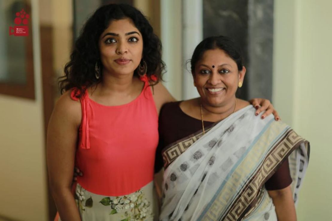 WCC member Rima Kallingal and K.R. Meera, a well-known Malayalam author. 