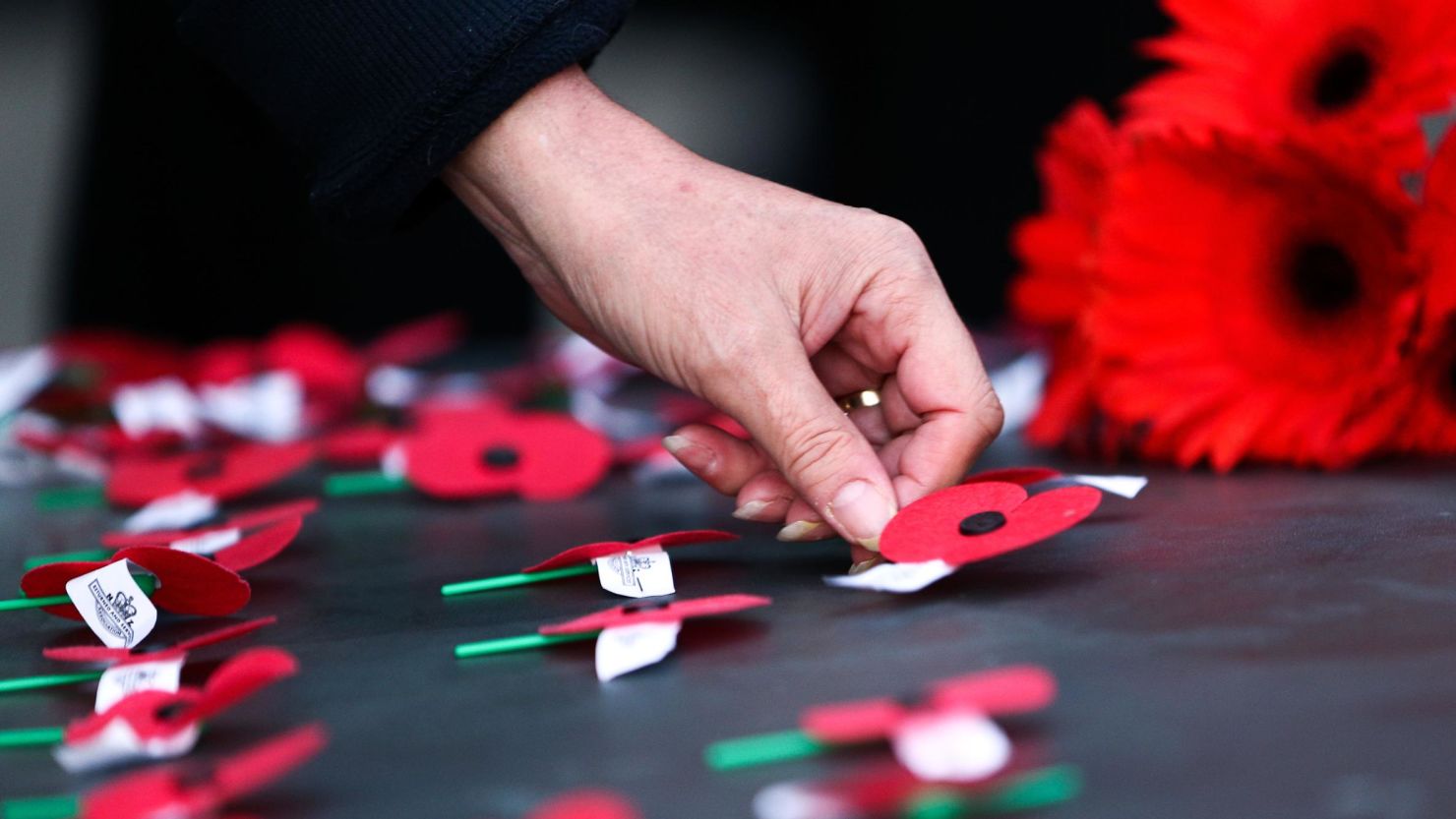 Poppies are laid on the Tomb of the Unknown Warrior during the Anzac Day Dawn Service at Pukeahu National War Memorial Park on April 25, 2018 in Wellington, New Zealand.