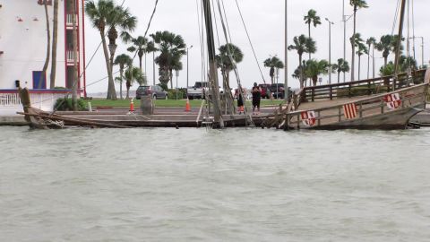 The ship now sits on the bottom of the marina.