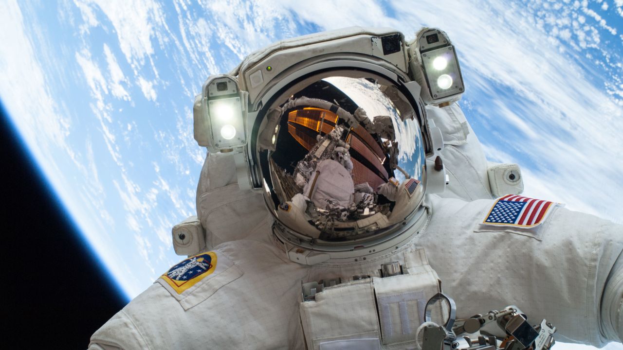 On Dec. 24, 2013, NASA astronaut Mike Hopkins, Expedition 38 flight engineer, participated in the second of two spacewalks, on the exterior of the International Space Station.