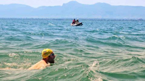 Martin Hobbs, 45, swam for 54 days in a row to set two world records and raise money for the Smile Foundation