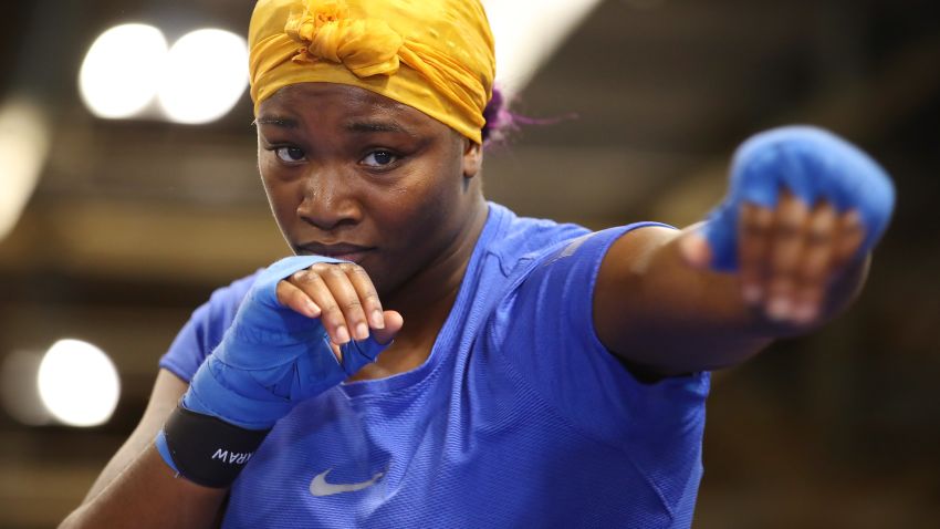 DETROIT, MI - MAY 09: Claressa Shields works out at the Detroit Boxing Gym on May 9, 2018 in Detroit, Michigan. (Photo by Gregory Shamus/Getty Images)