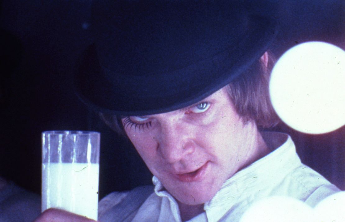 Alex DeLarge (Malcolm McDowell) in the Korova Milkbar from "A Clockwork Orange."