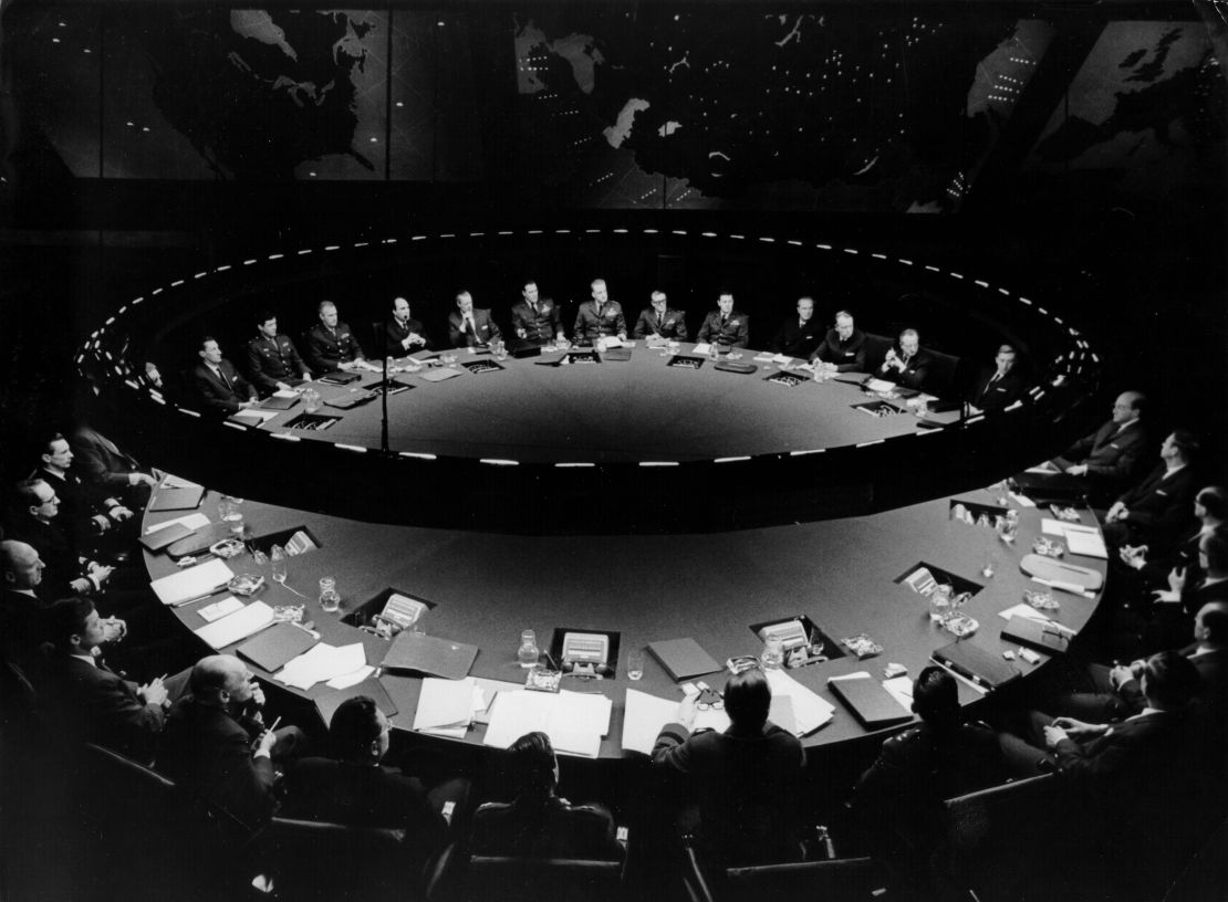 The war room from "Dr. Strangelove or: How I Learned to Stop Worrying and Love the Bomb," 1963.