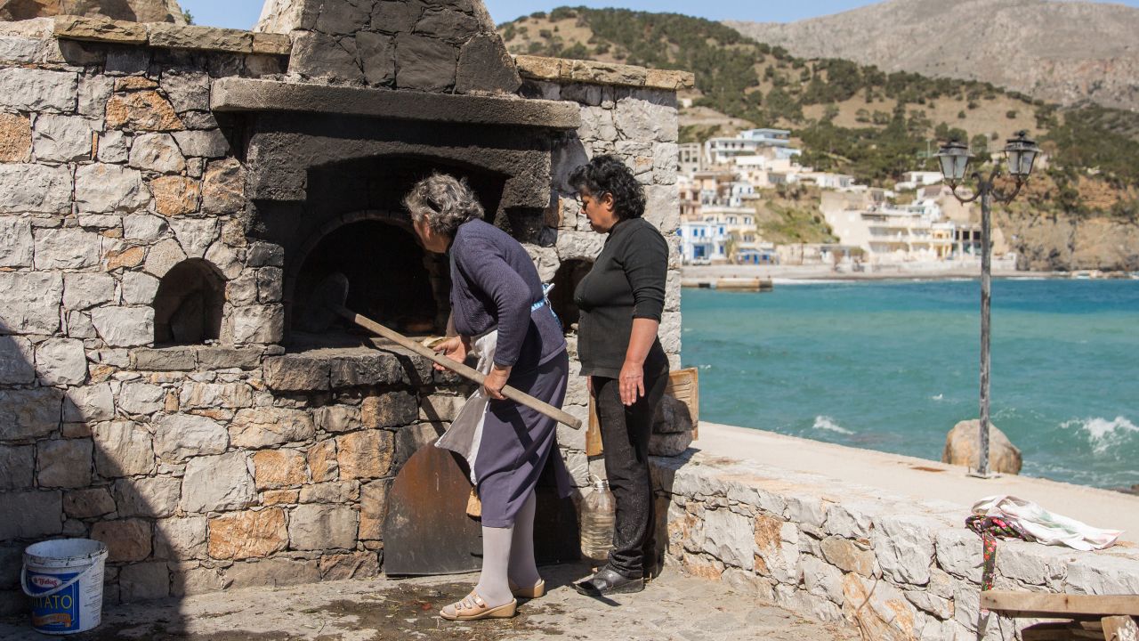 Baking bread in large, outdoor brick ovens is a part of the way of life in Olympos.