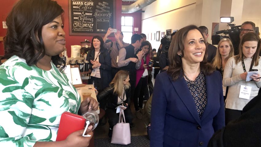 Kamala Harris picked Deidre DeJear, left, to lead her campaign in the critical early caucus state of Iowa.