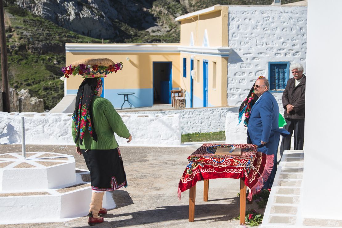Traditional garb worn for special ceremonies is donned by women only.