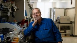 Ron Davis sits in the Stanford Genome Technology Center, the lab he's directed since 1994.