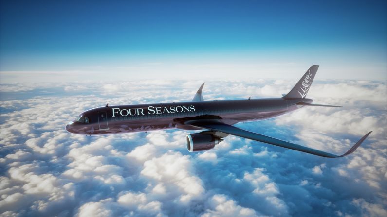 <strong>Coming soon: </strong>A rendering of the brand new Four Seasons Private Jet, a fully customized Airbus A321 LR, which is due to take flight in 2021.