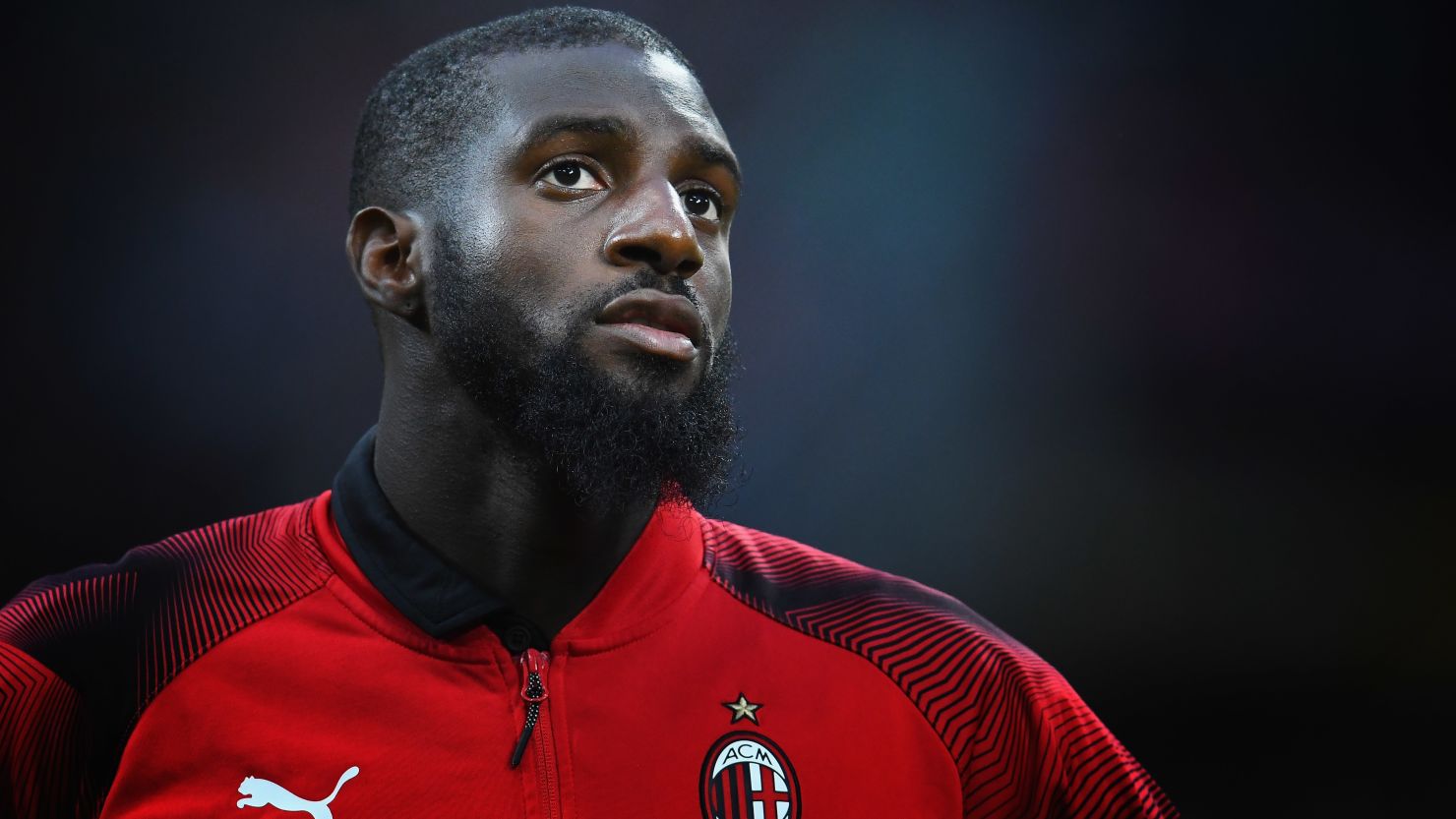 Tiémoué Bakayoko of AC Milan looks on during the Serie A match between AC Milan and US Sassuolo at Stadio Giuseppe Meazza