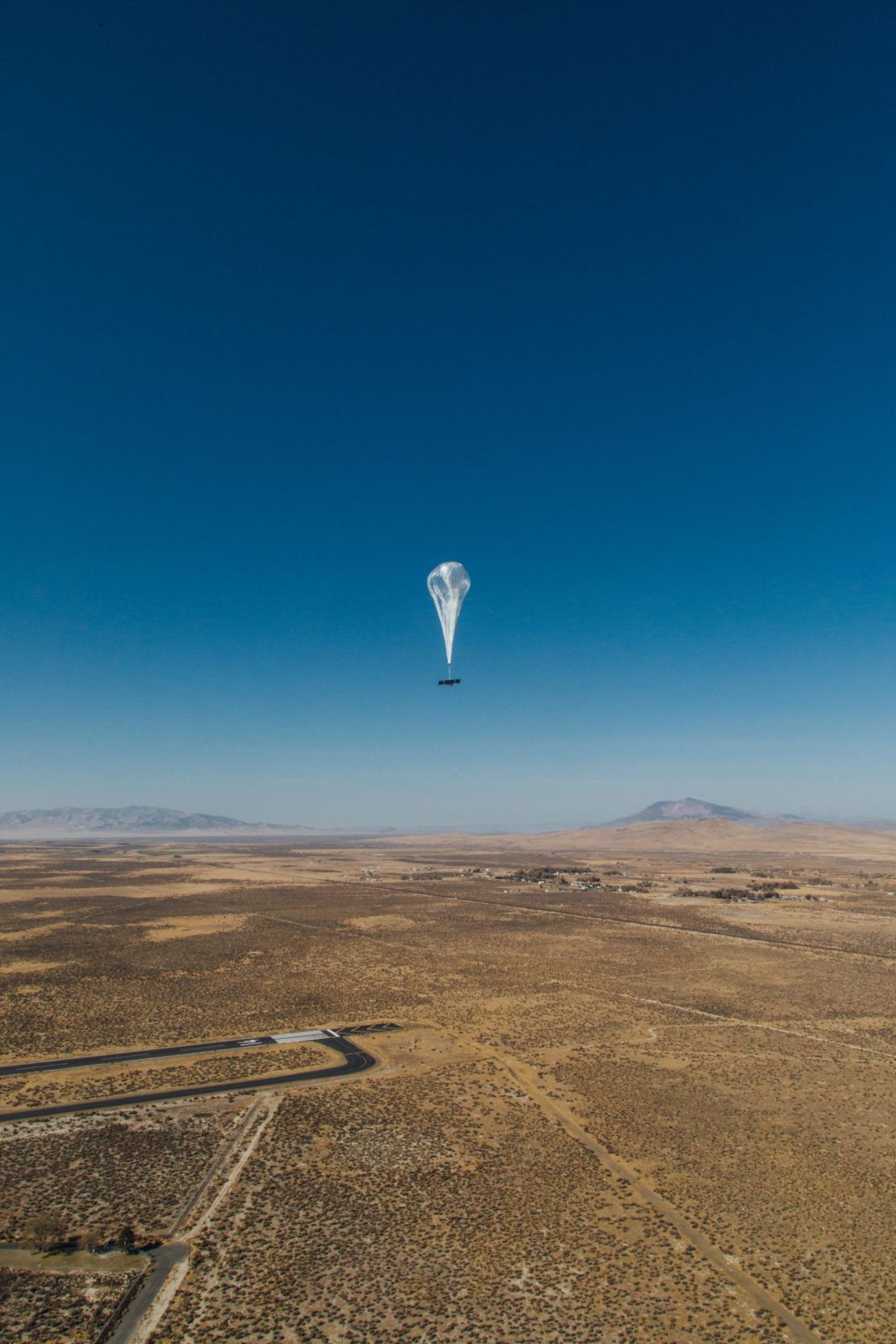 The balloons can carry equipment that beams internet on the people below. 