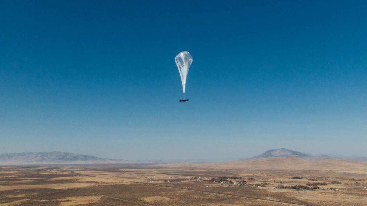 The balloons can carry equipment that beams internet on the people below.