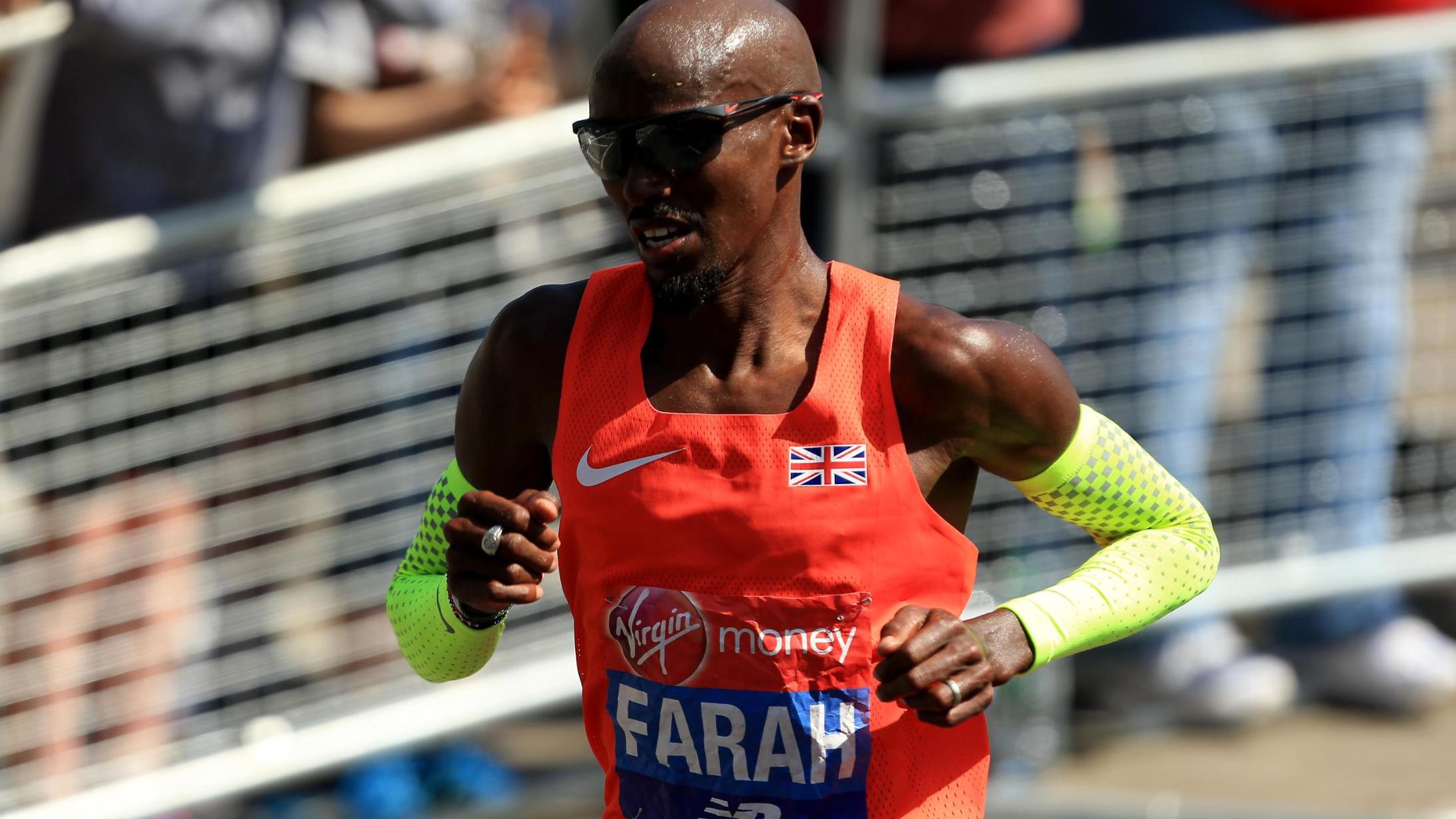 Mo Farah of Great Britain during the Virgin Money London Marathon.