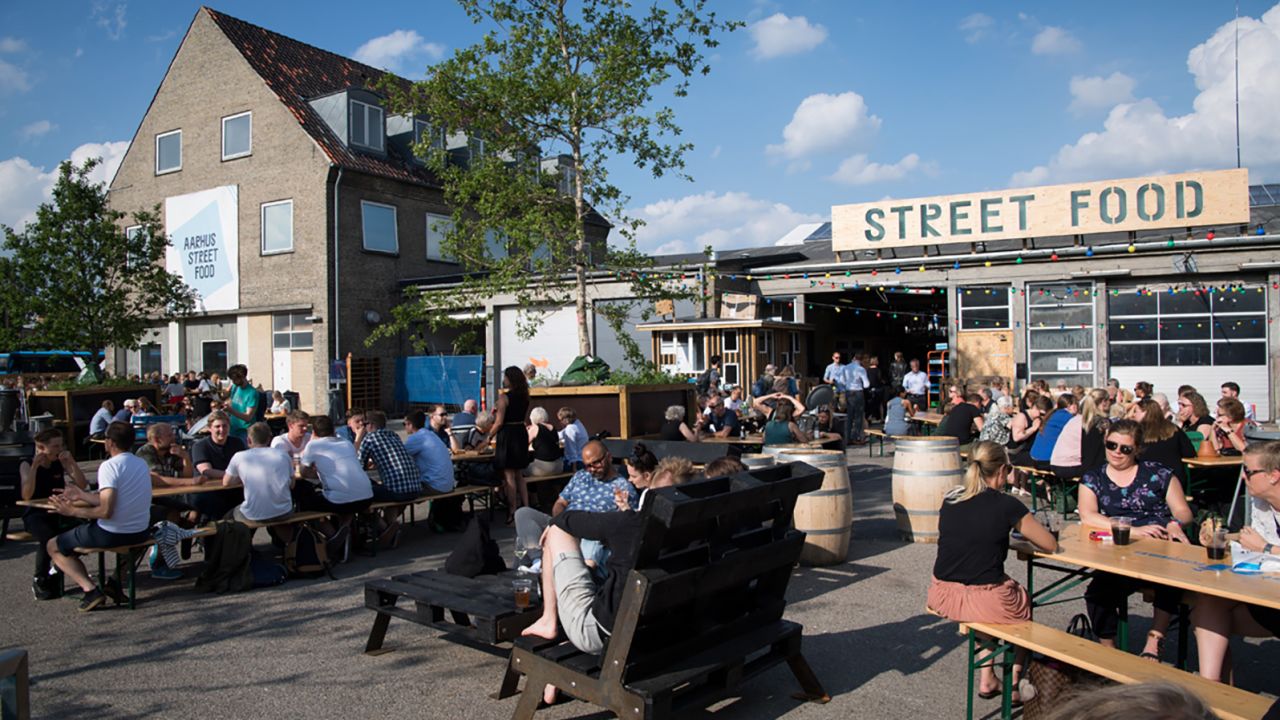 Occupying an old bus garage, Aarhus Street Food is cheap eats galore, featuring 30 vendors.
