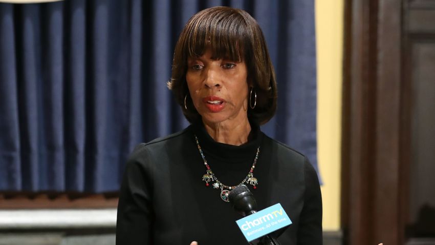 BALTIMORE, MD - AUGUST 16:  Baltimore Mayor Catherine Pugh talks about the late night removal of four confederate statues in the city, on August 16, 2017 in Baltimore, Maryland. The City of Baltimore removed four statues celebrating confederate heroes from city parks overnight, following the weekend's violence in Charlottesville, Virginia.  (Photo by Mark Wilson/Getty Images)