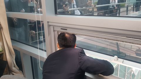 South Korean lawmaker Chae Yi-bai was locked in his office by rival lawmakers Thursday. 