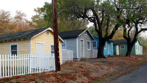 The houses in Bridgeville are included in the sale of the town, which is currently listed at $1.5 million.