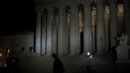 WASHINGTON, DC - JANUARY 31: A Supreme Court Police officer patrols outside of the Supreme Court, January 31, 2017 in Washington, DC. President Donald Trump announced on Tuesday night that he intends to nominate Neil Gorsuch to the Supreme Court. Gorsuch is a U.S. Circuit Judge of the U.S. Court of Appeals for the Tenth Circuit. If confirmed, Gorsuch will take the seat that has been vacant since the February 2016 death of Justice Antonin Scalia. (Photo by Drew Angerer/Getty Images)
