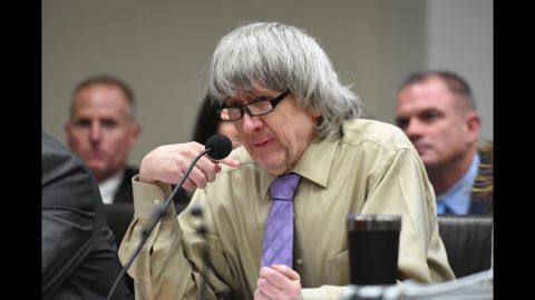 David Turpin becomes emotional as he reads a statement during a sentencing hearing in Riverside, California, on Friday, April 19. Turpin and his wife, Louise, <a href="https://www.cnn.com/2019/04/19/us/turpin-parents-sentencing-friday/index.html" target="_blank">were each sentenced 25 years to life</a> after they pleaded guilty to holding their children captive and torturing them for years at their California home.