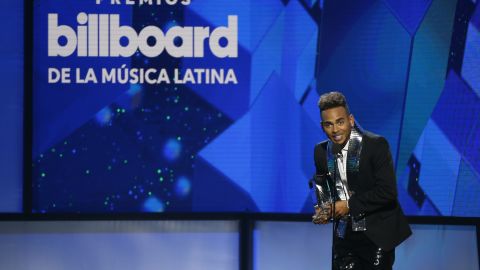 Ozuna accepts the award for Latin rhythm solo artist of the year and top Latin album of the year for "Odisea" at the Billboard Latin Music Awards on Thursday, April 25, 2019, at the Mandalay Bay Events Center in Las Vegas. 