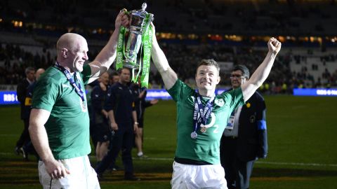 Brian O'Driscoll (right) and Paul O'Connell celebrate winning the Six Nations in 2014