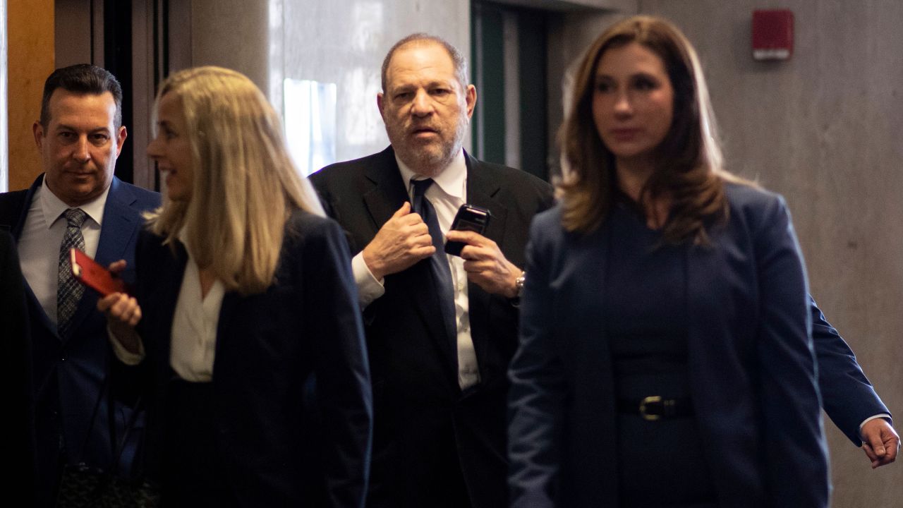 Harvey Weinstein enters State Supreme Court on Friday in New York City for a pretrial hearing.