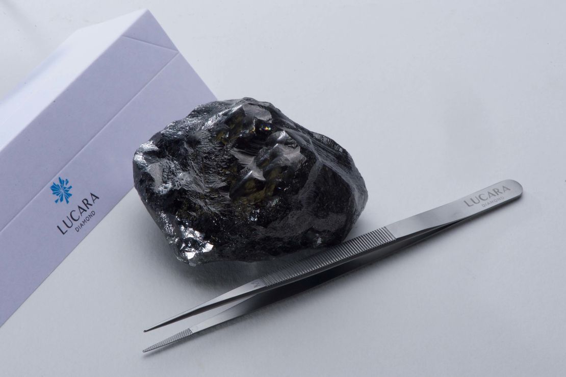 The diamond pictured shortly after its discovery last April.