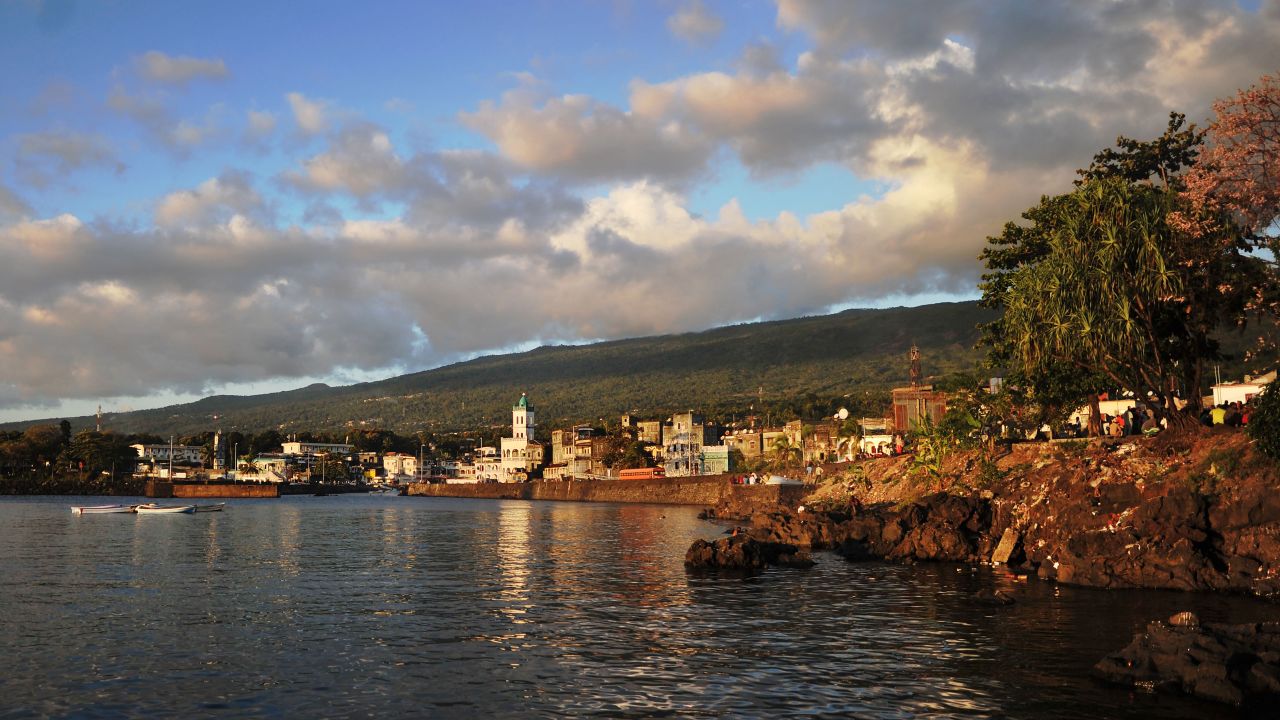 <strong>Comoros:</strong> Often called the "Perfume Isles," the islands of Comoros -- located between Madagascar and Mozambique -- have lovely beaches and a history of cultivating aromatic plants for making scents. Here the sun sets over Moroni, the capital.