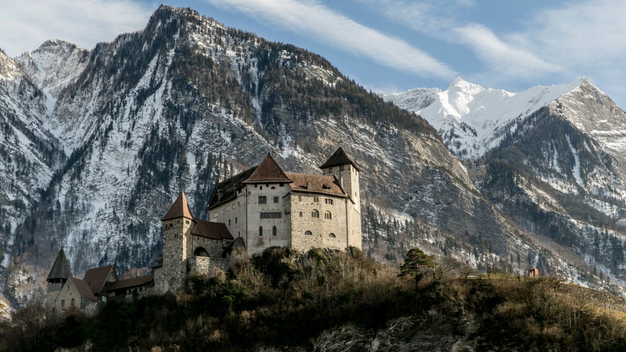 <strong>Liechtenstein:</strong> Nestled between Austria and Switzerland, the Principality of Liechtenstein is one of two doubly landlocked countries on Earth. Gutenberg Castle, shown here, and other historic castles keep watch over it all.  