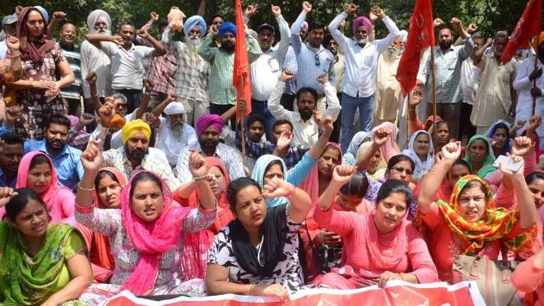<strong>Amritsar:</strong> Protests as well as rallies and parades are often part of the May Day holiday here. Activists from the Communist Party of India join factory workers to protest against policies they oppose. 