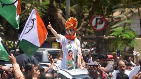 Actor Urmila Matondkar on April 8, 2019 in Mumbai, India.