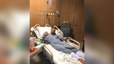 Peretz is recovering from a gunshot wound to his leg.