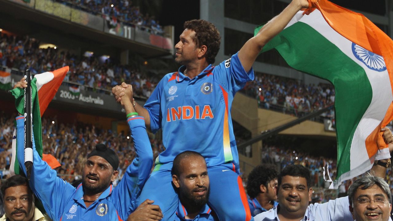 When Sachin Tendulkar finally won the World Cup in 2011 on home soil, he was hoisted on the shoulders of his teammates, as they paraded a national icon to the crowd.