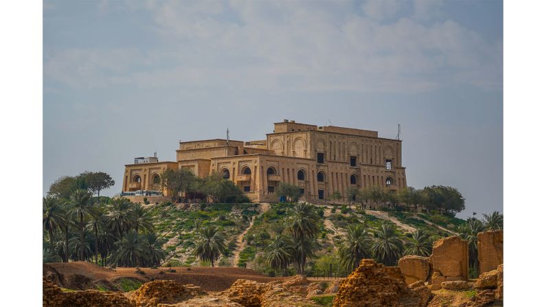 <strong>Former palace</strong>: Lindgren took this shot of Saddam Hussein's former palace, which overlooks the ruins of the ancient city of Babylon.