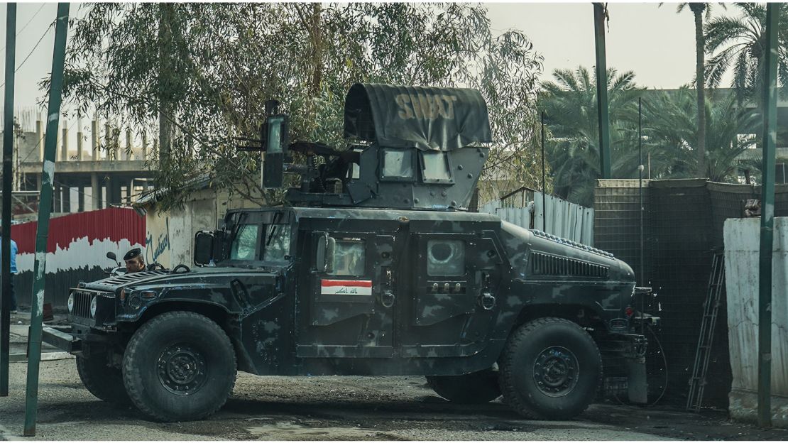 Lindgren says there are many armored cars in Baghdad.