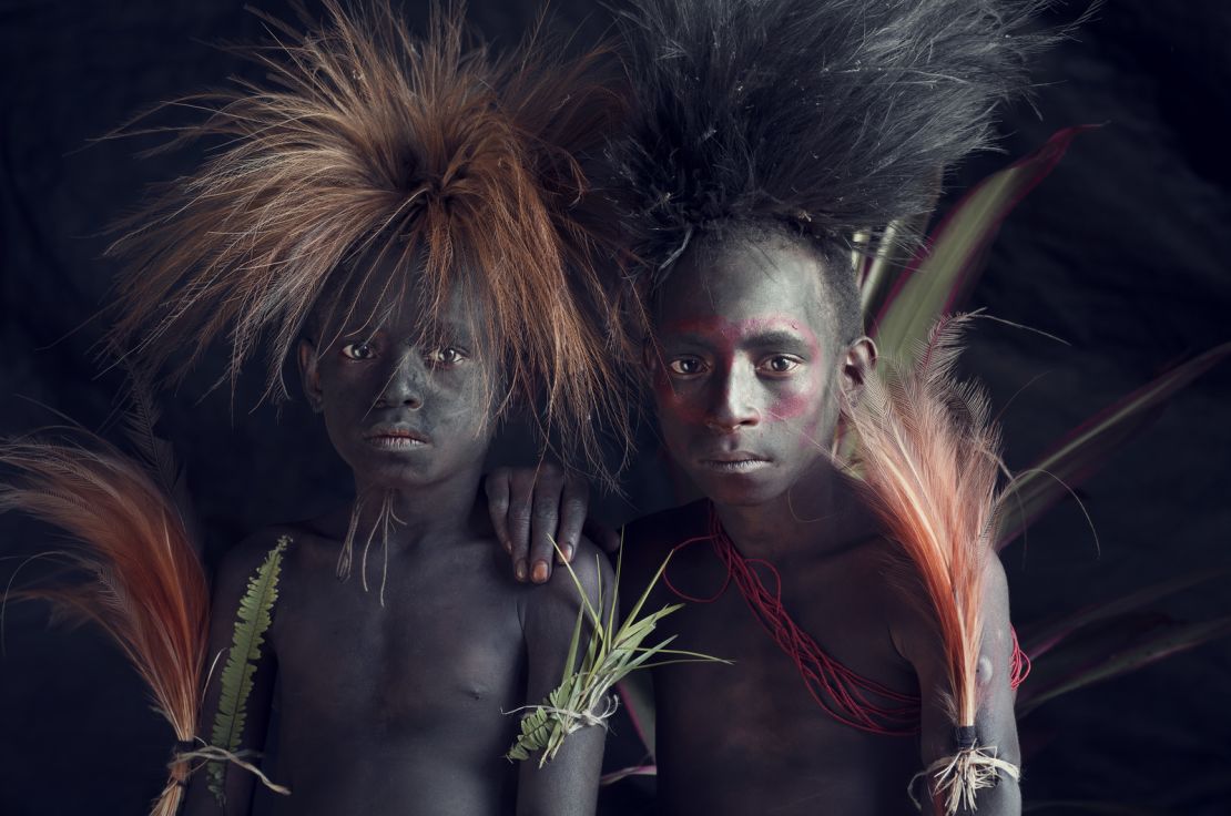 Two children from the Kaluli tribe of Papua New Guinea in 2017.