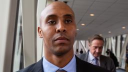 Former Minneapolis police officer Mohamed Noor leaves the Hennepin County Government Center in Minneapolis, Minnesota on April 2, 2019. - Jury selection began April 1, 2019 in the murder trial of a former Minnesota police officer who fatally shot an unarmed Australian woman, provoking outrage in the United States and in the victim's home country. Prosecutors say Somali-American Mohamed Noor opened fire on Justine Damond in Minneapolis in July 2017 while seated in the passenger seat of his squad car. (Photo by Kerem Yucel / AFP)        (Photo credit should read KEREM YUCEL/AFP/Getty Images)