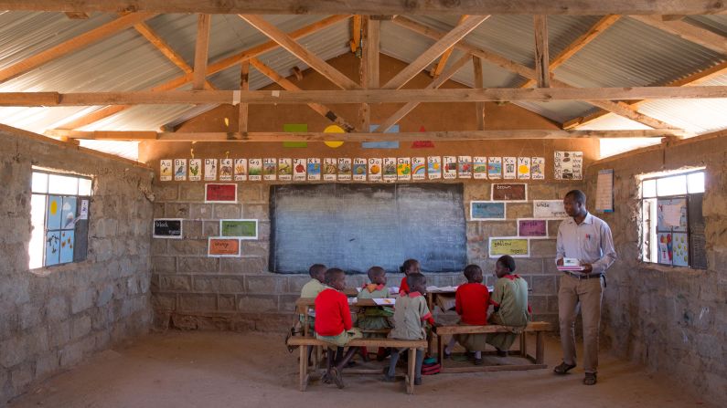 <strong>Classroom:</strong> The children will have walked as much as 10 kilometers to get to school. 